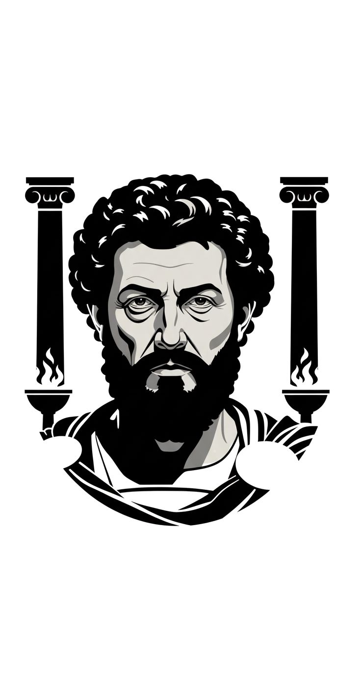 Estatua de un filósofo estoico como Séneca, Epicteto o Marco Aurelio